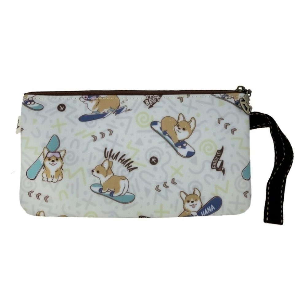 Waterproof Corgi Long Coin Purse Wristlet Bag
